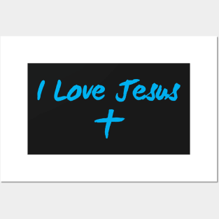 I Love Jesus (blue) Posters and Art